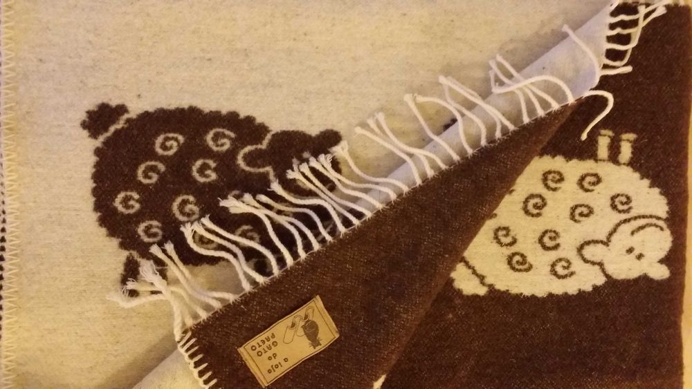 Manta 100% pura lã virgem -  Ovelhas