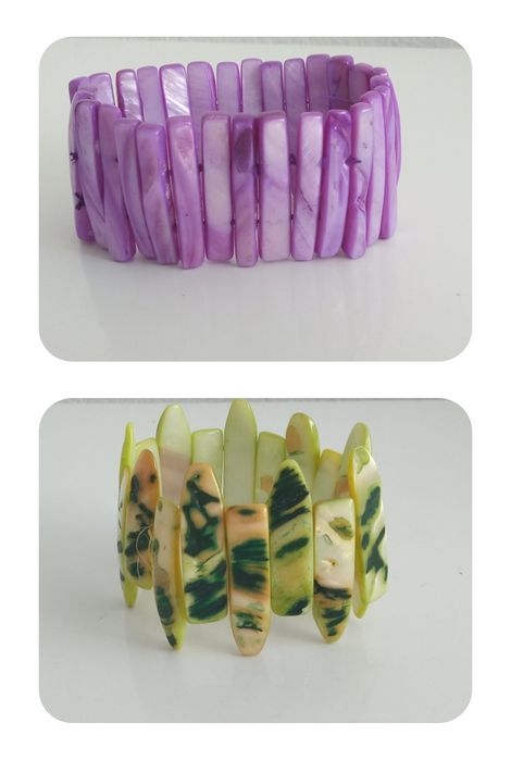 Pulseiras ajustáveis ao seu pulso - tons de verde; roxo e lilás