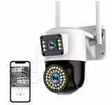 Podwójna Kamera WIFI Smart Zewnętrzna Obrotowa 4K 4MPX Detekcja Alarm