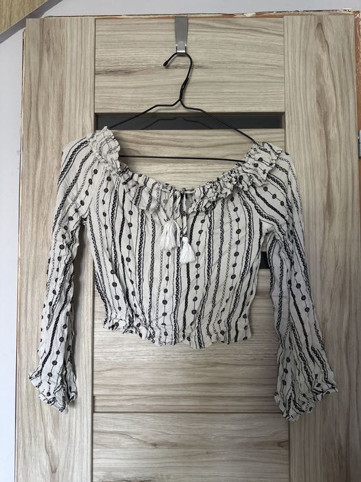 Crop top dlugi rekaw biały