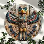 Totem Indian Ameryki Północnej Okrągły Aluminiowy Ścienny Art,