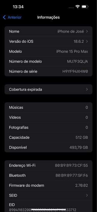 Iphone 15 PRO MAX 512 gb Titanium Blue completo c/ caixa Bateria a 82%