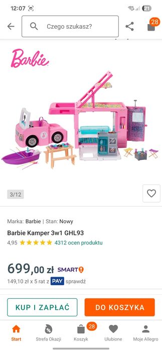 Kamper Barbie 3w1