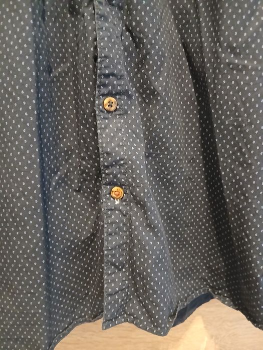 Męska granatowa elegancka koszula w łezki carry xxl stan idealny