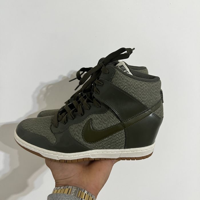 кроссовки nike dunk sky hi хаки зеленые кросівки женские данки купить