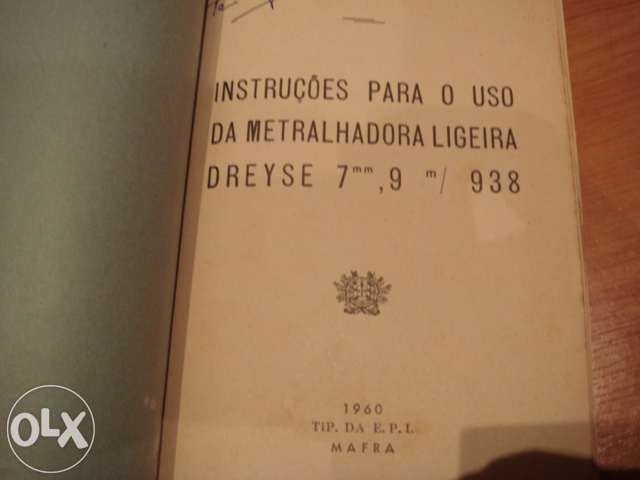 livro 1960 minist. exercito- instruçoes manusei metralhadora