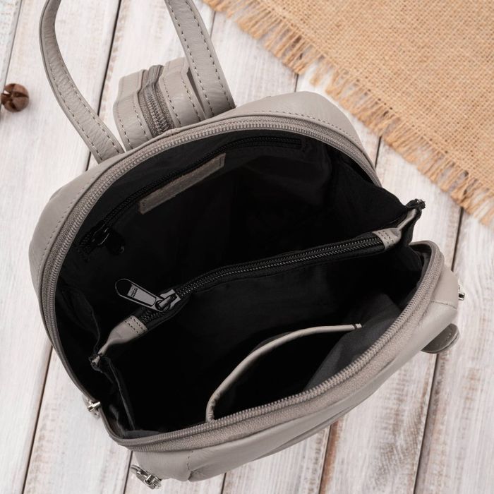 plecak damski skórzany miejski mały szary paolo peruzzi si-40-gr