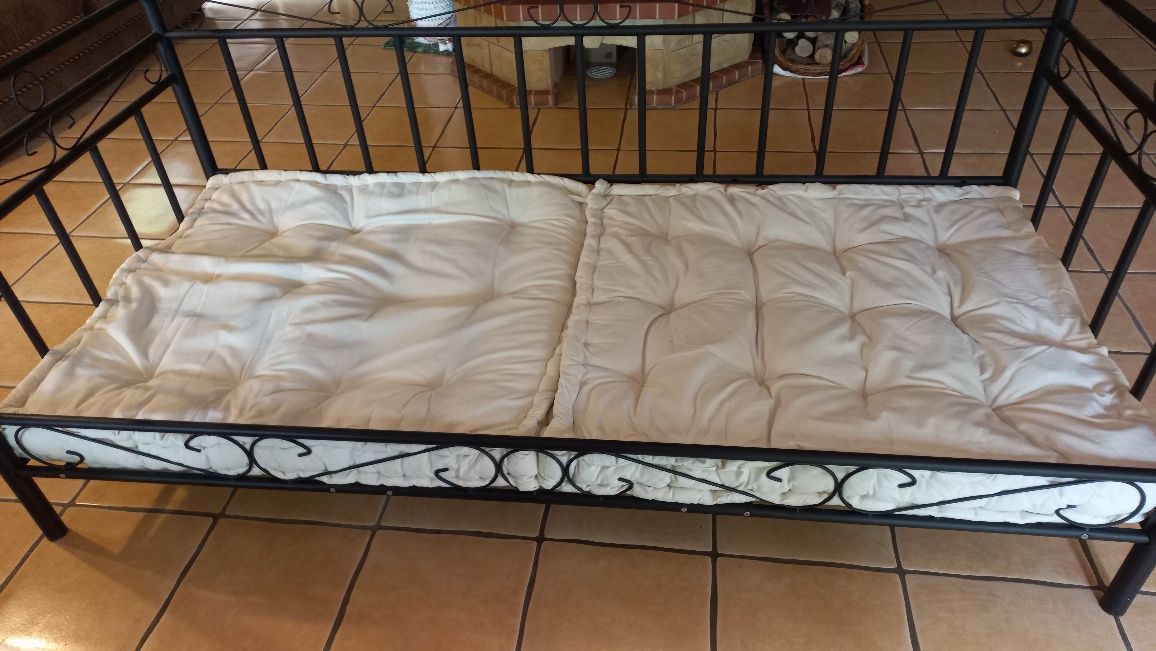 Łóżko metalowe czarne 90x200cm