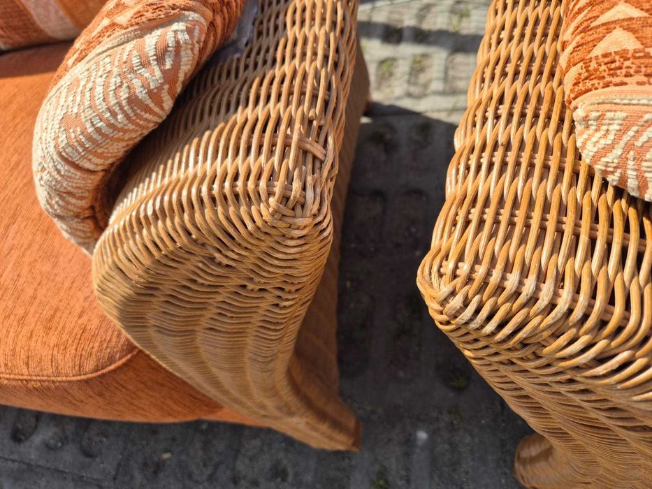 sofa rattanowa 3 2 1 rattan z rattanu naturalny ratan meble na taras