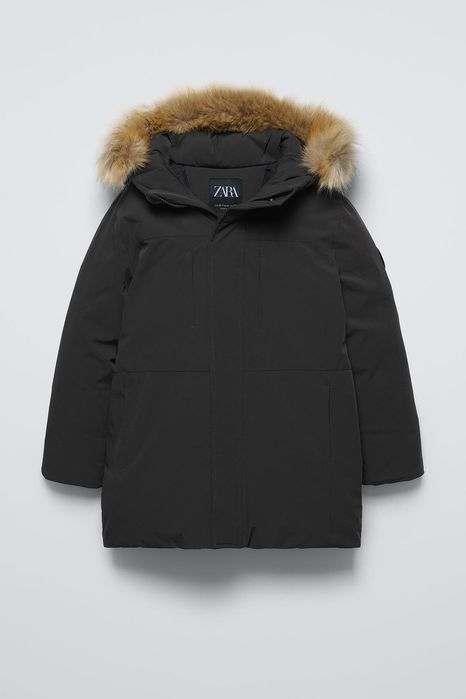 Парка курточка пух перо Zara зара зима