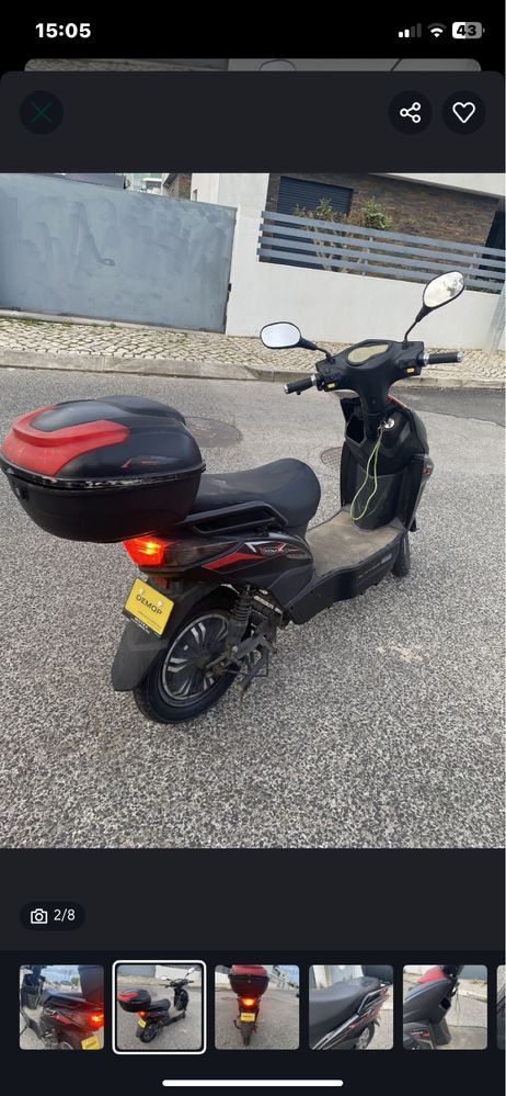 Vortex Five, moto eletrica, não necessita de carta de condução
