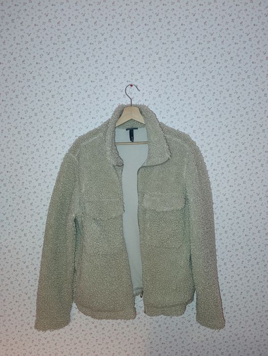Kurtka 40 h&m regular fit beżowa baranek teddy