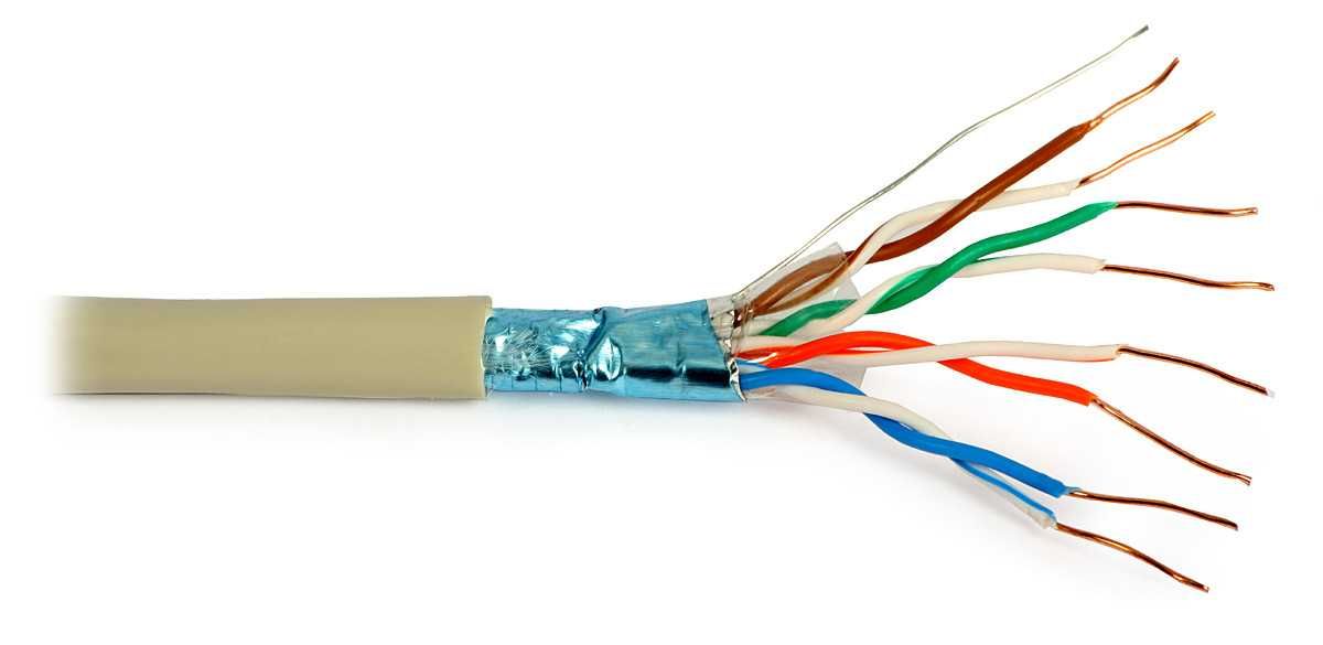 Przewód NETSET F/UTP 5e skrętka ekran, wew, klasa palności Eca [25 m]