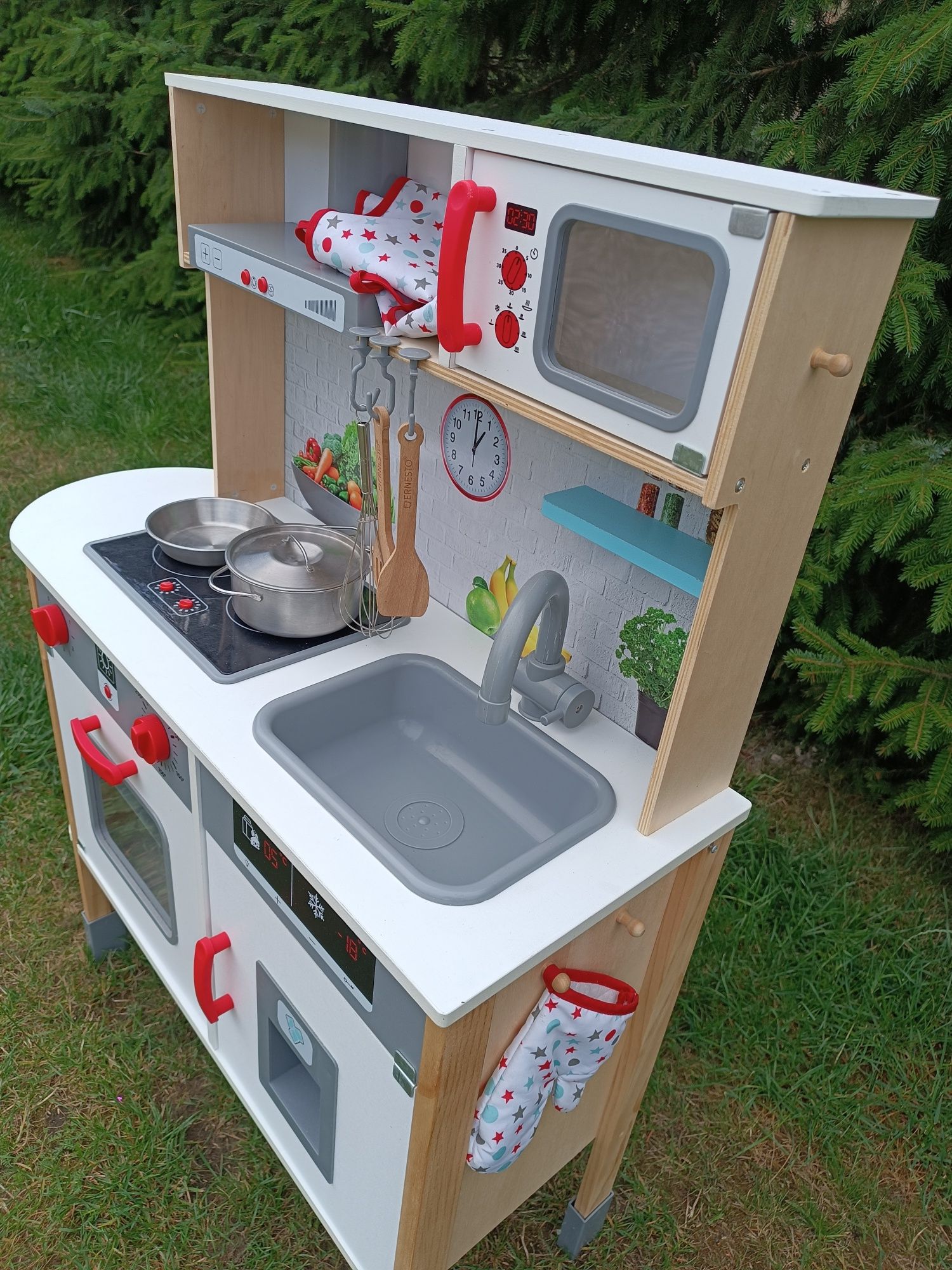PLAYTIVE® Kuchnia drewniana do zabawy z akcesoriami