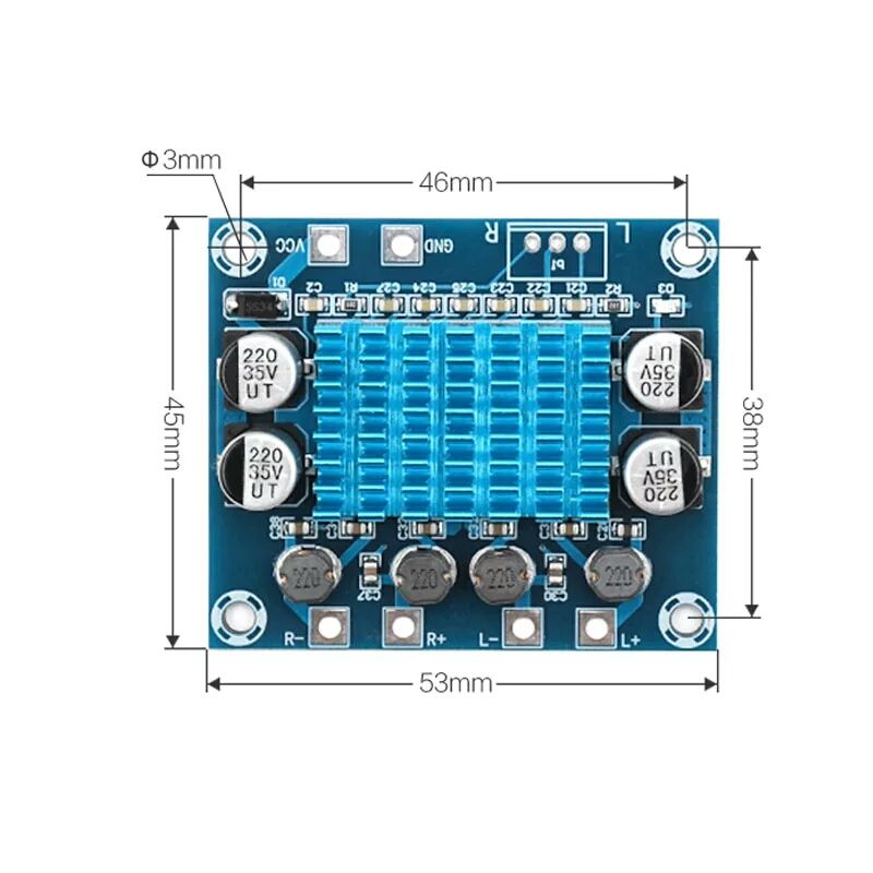Усилитель мощности TPA3110. Стерео. 2*30 W. DC 8-26V. Усилитель звука