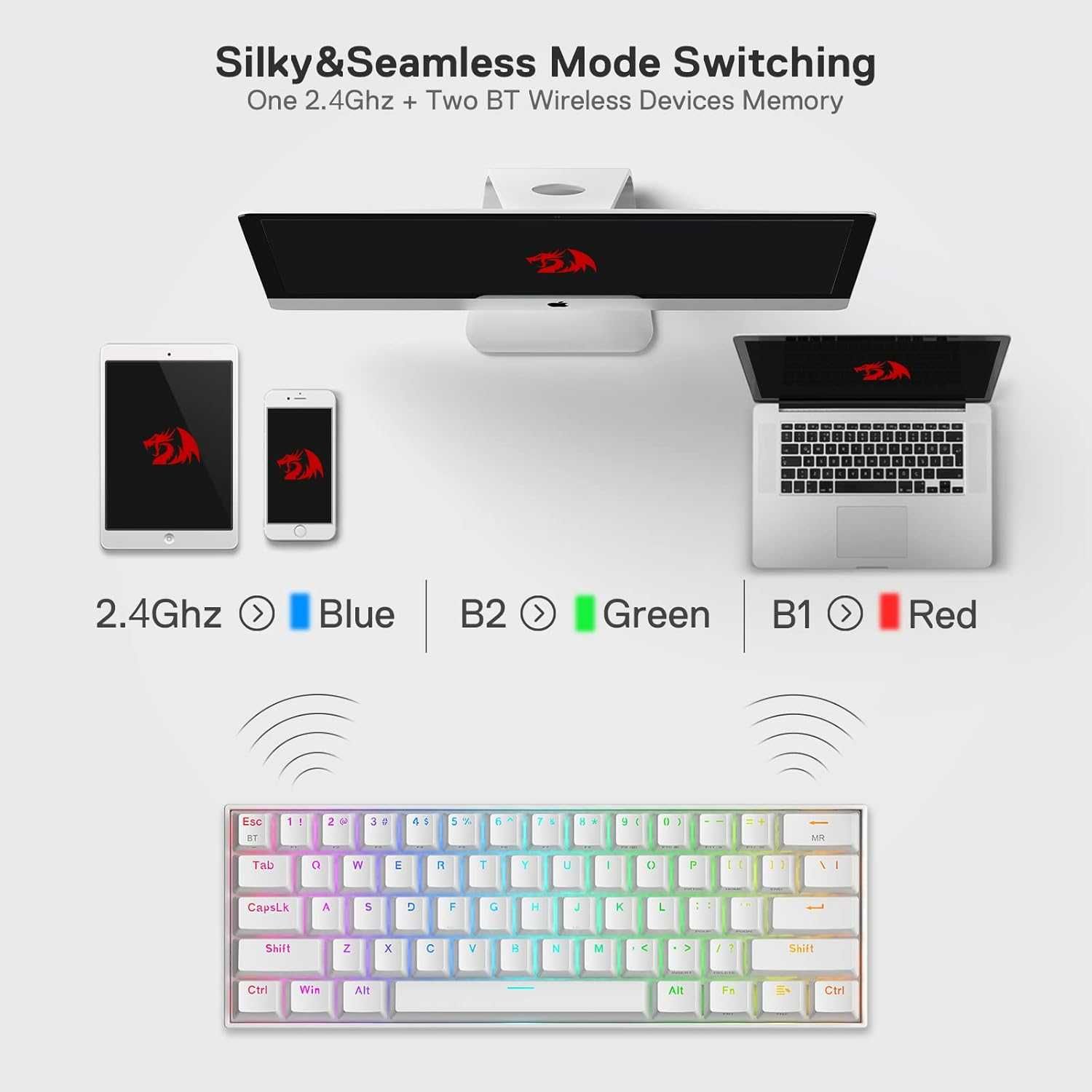 Klawiatura mechaniczna gaiming Redragon K530 Draconic RGB Swich Brown