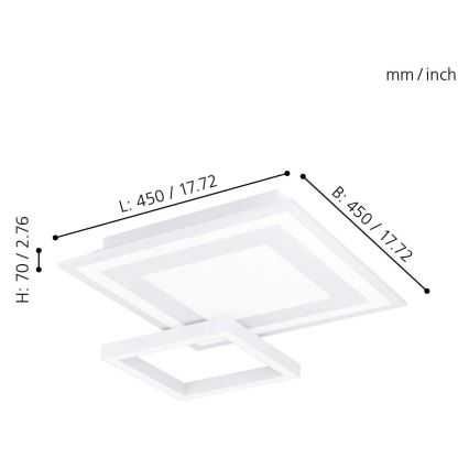 SAVATAEILA-C Oświetlenie sufitowe LED - 45x45cm - 99311 EGLO