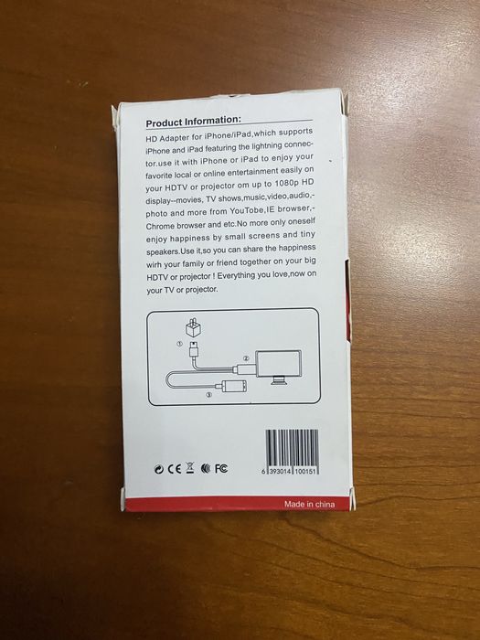 Cabo para trasferir dados de iphone para tv por hdmi