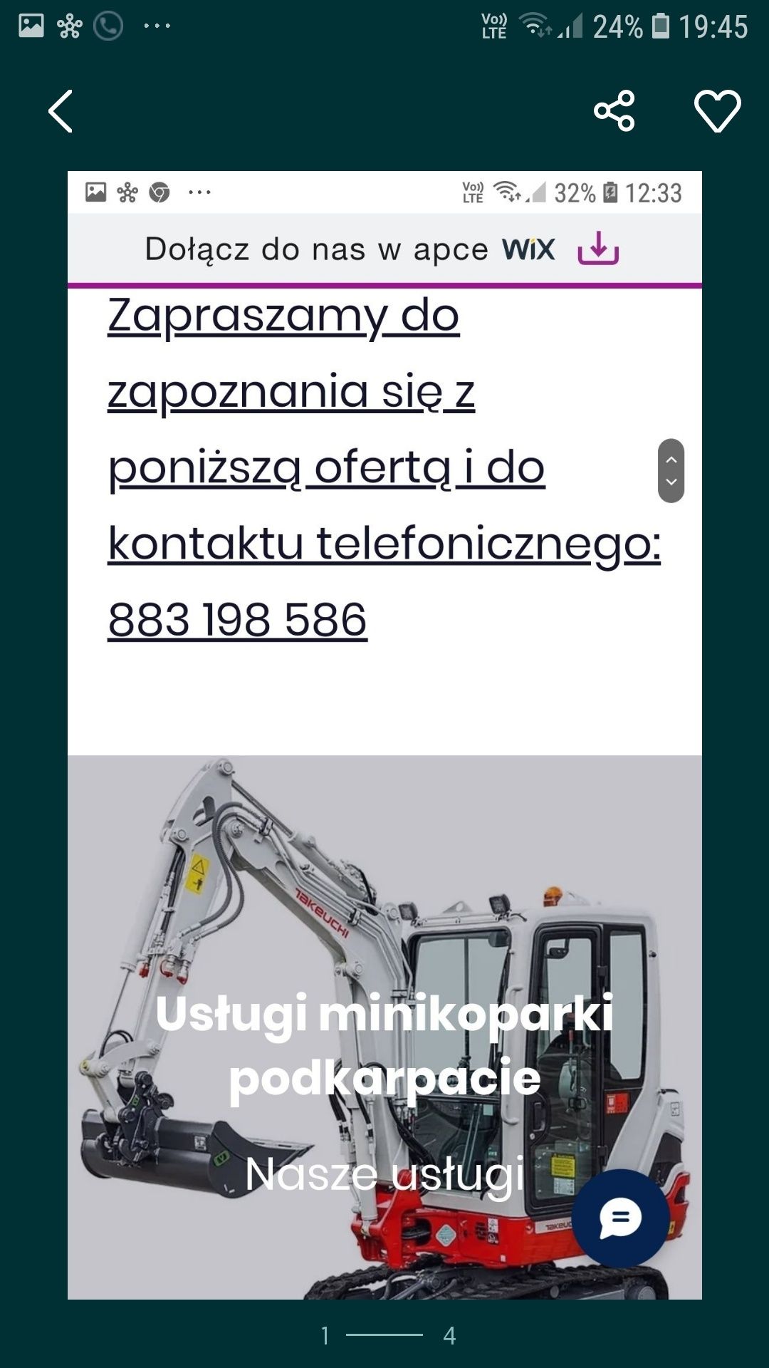 Usługi minikoparka - wywrotka