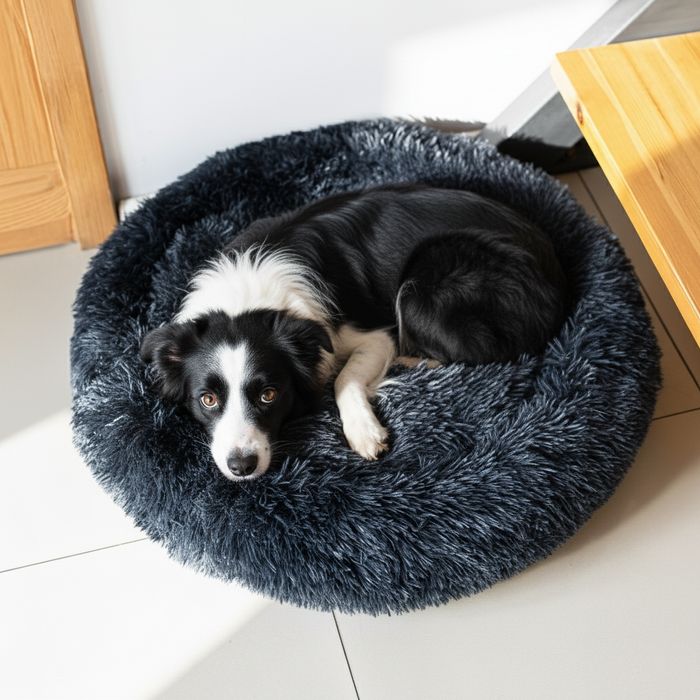 Włochate legowisko dla psa kota miękkie posłanie kojec 70cm