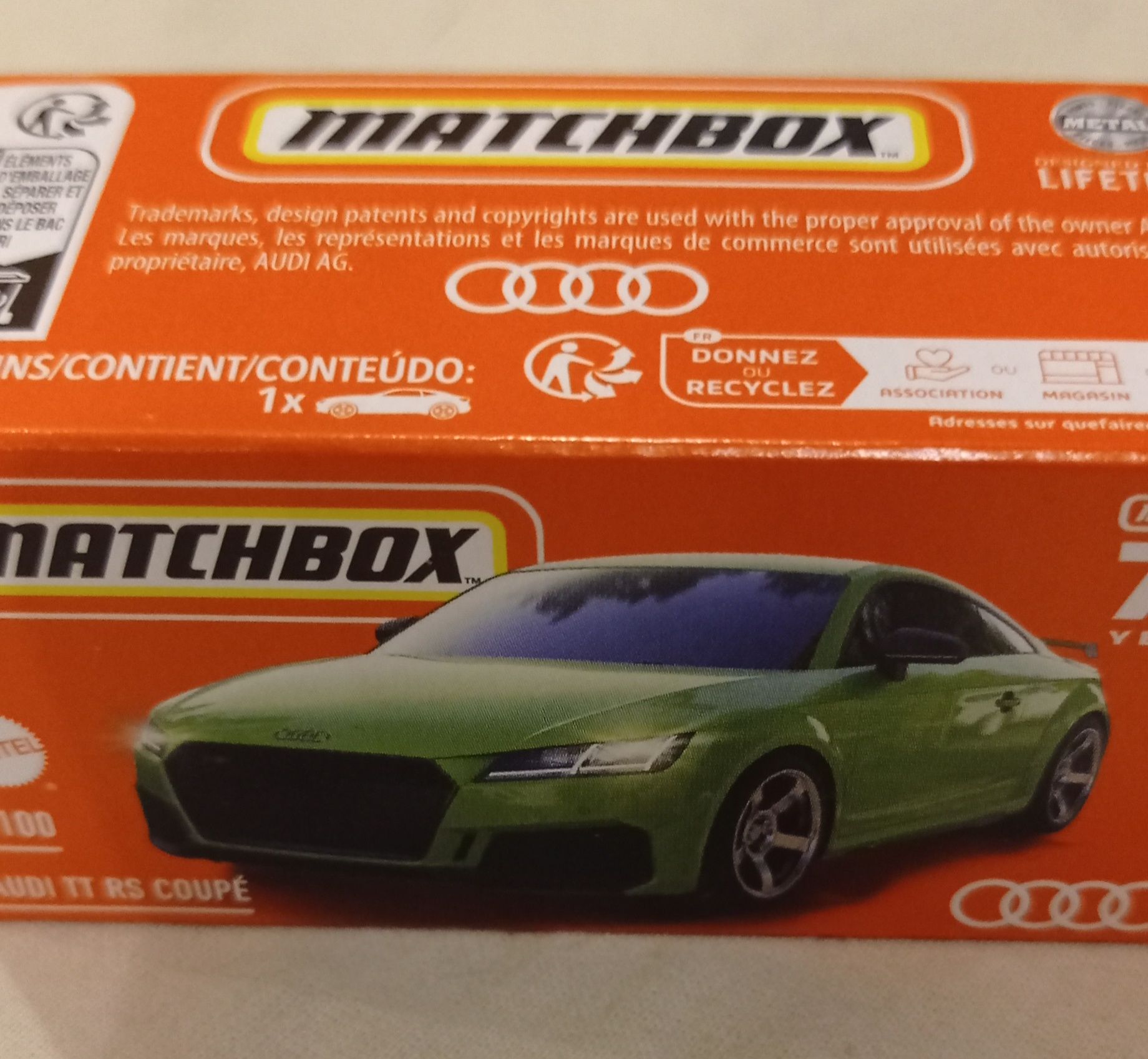 Matchbox Audi TT RS Coupe auto samochód resorak zabawka dla dzieci