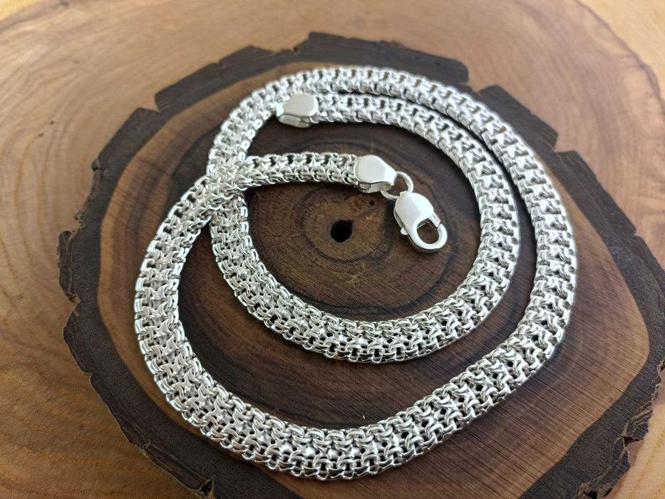 Серебряная цепочка Двойной Бисмарк. Срібний ланцюг Бісмарк подвійний