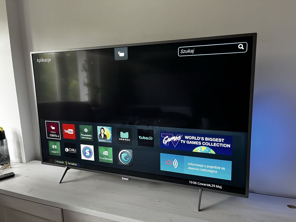 telewizor philips 4k 55 cali ambilight smart tv