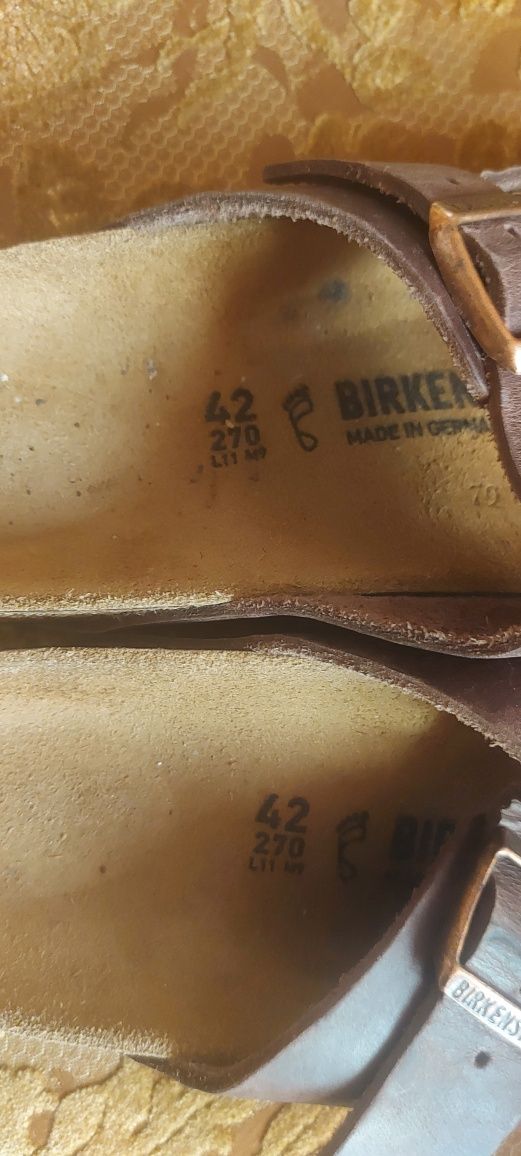 Классные новье кожаные шлепанцы  BIRKENSTOCK  оригинал 42(27см)