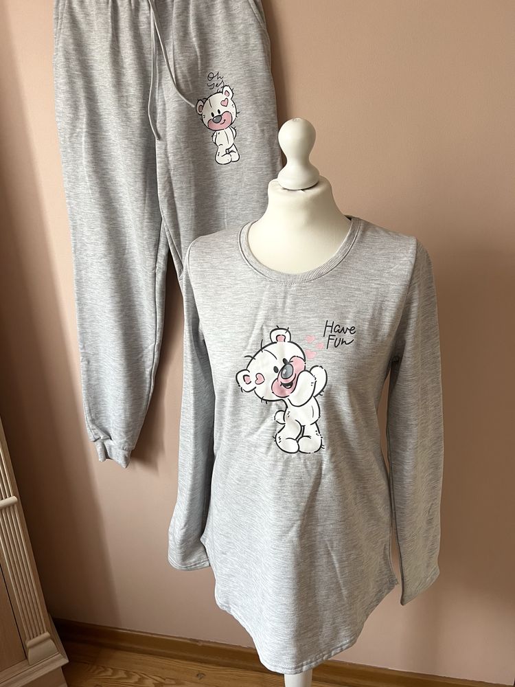 Piżama pijama ocieplana na misiu ciepła na jesień zimę TK Maxx