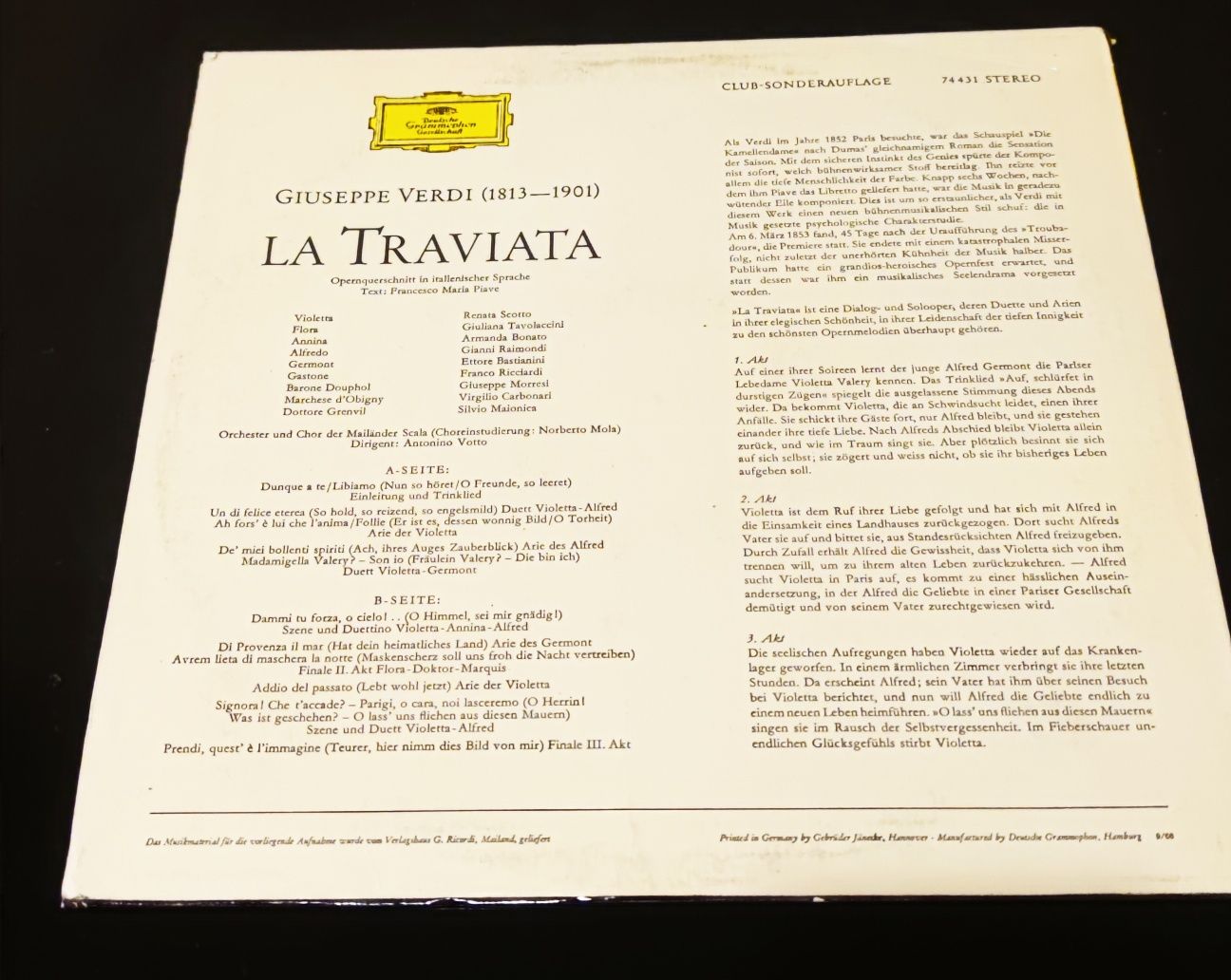 La Traviata - Opernquerschnitt in italienischer Sprache Płyta winylowa