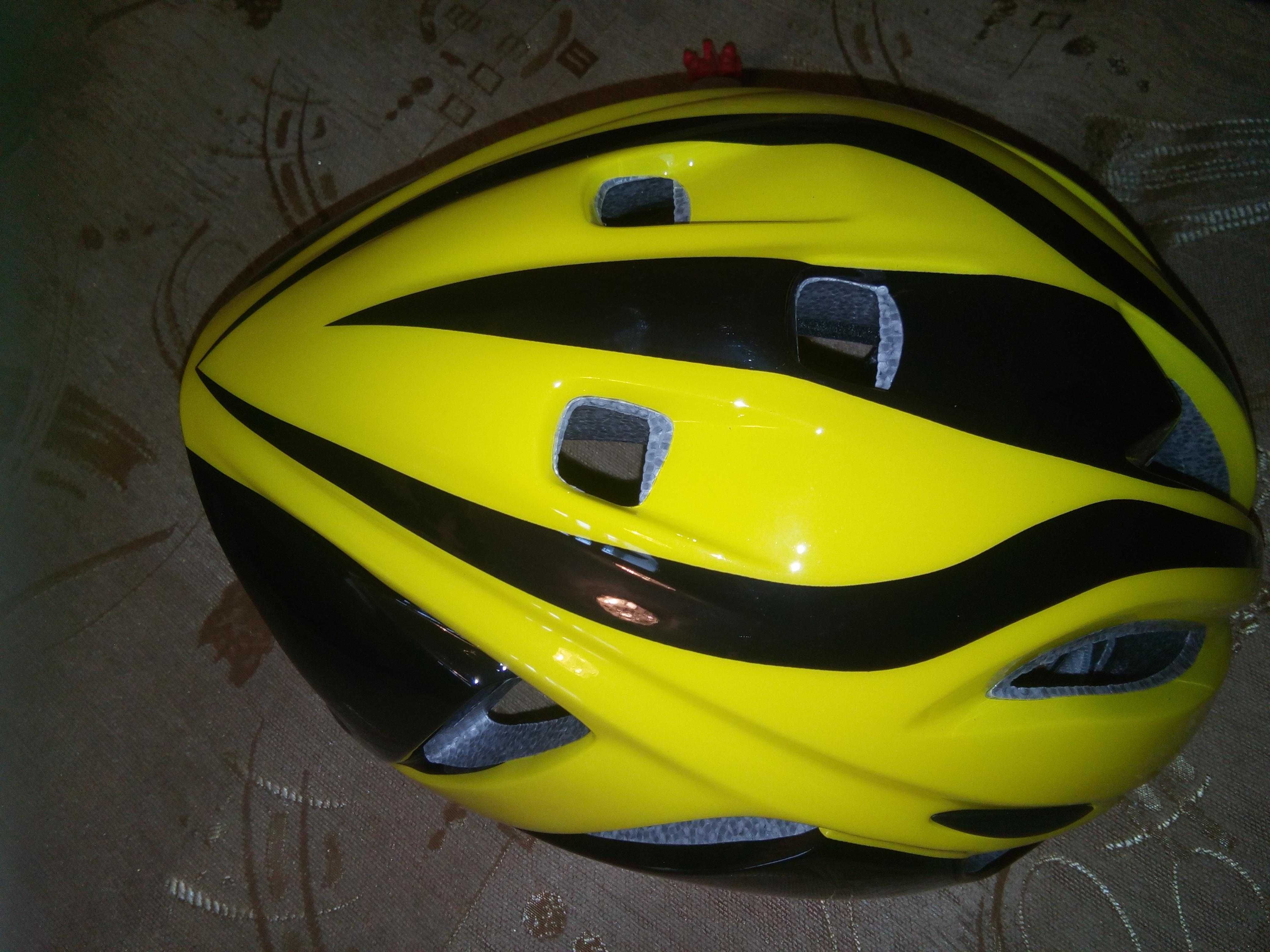 Велосипедний шолом (Велосипедный шлем) жовто-чорний Розмір XL