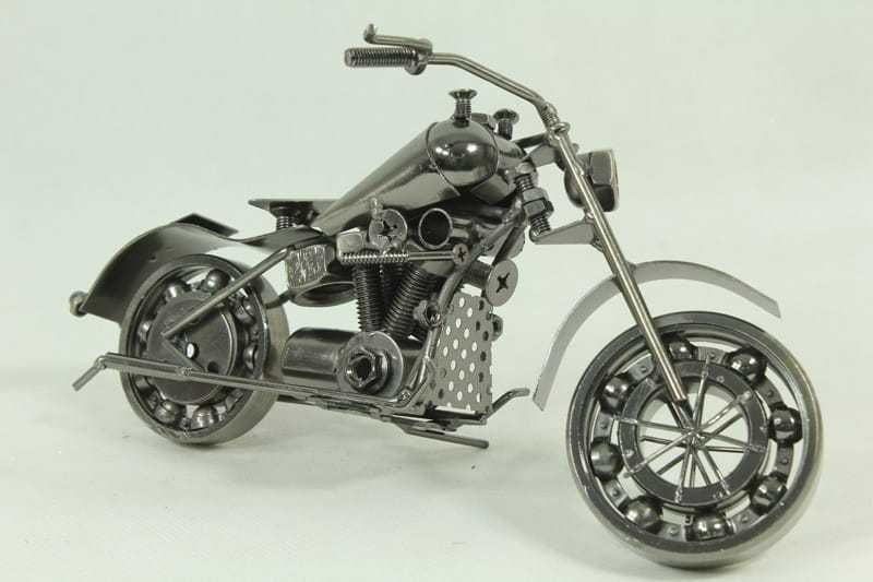 Motocykl motor metalowy oksydowany 27 cm dekoracja