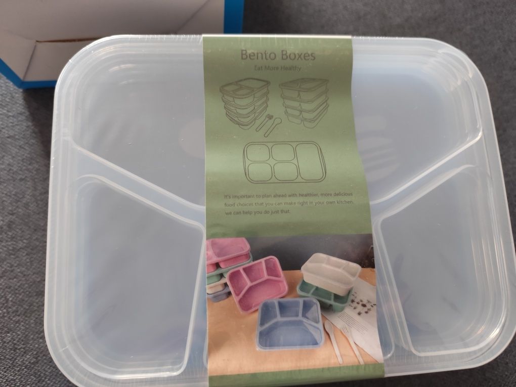 Lunch Box Wielokrotnego użytku 4-komorowe plastikowe pojemniki