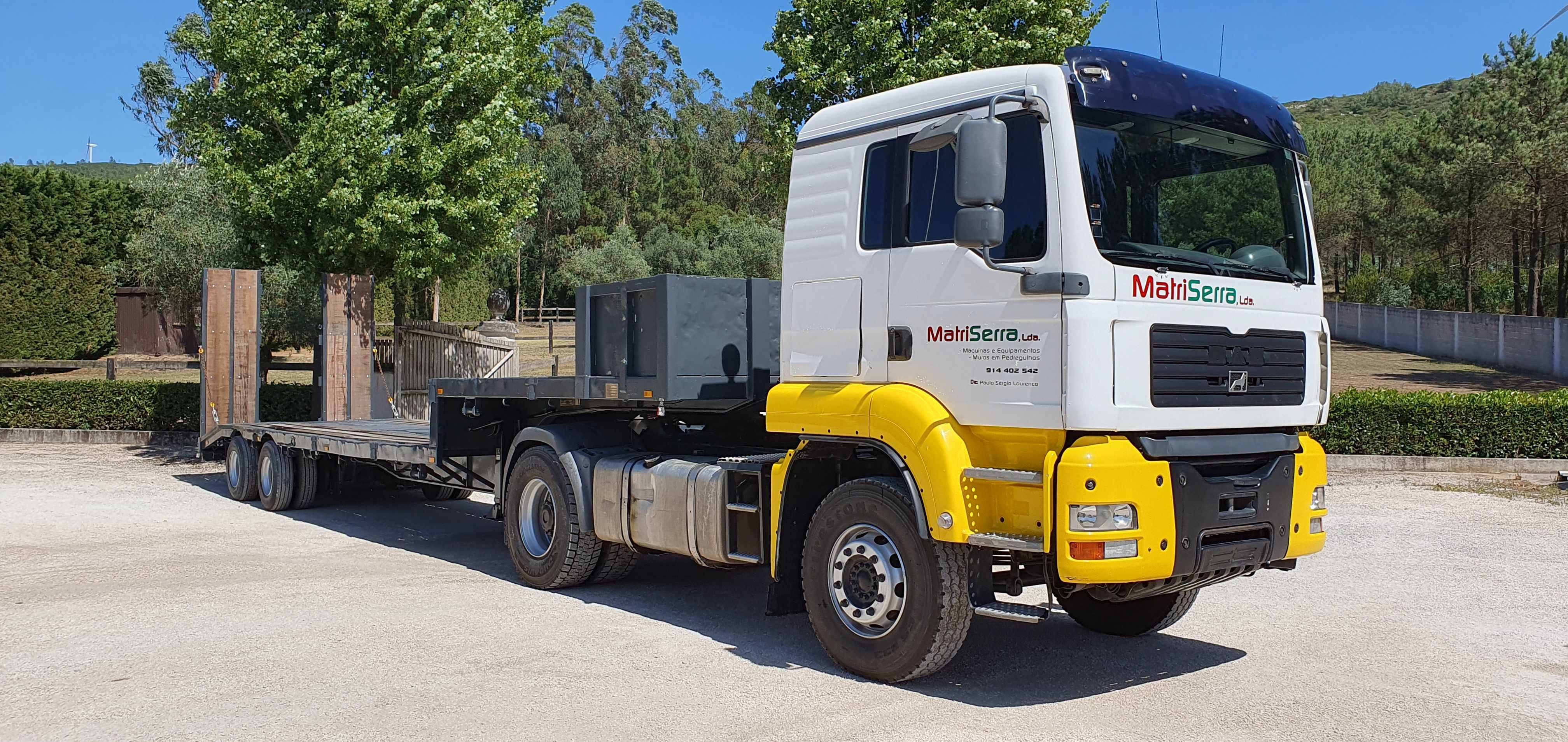 Camiao MAN TGA 430 e Reboque Porta-Maquinas Totalmente Recondicionado