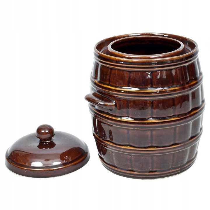 Beczka kamionka 8 L z kołnierzem pokrywka (hermetyczna) 8l