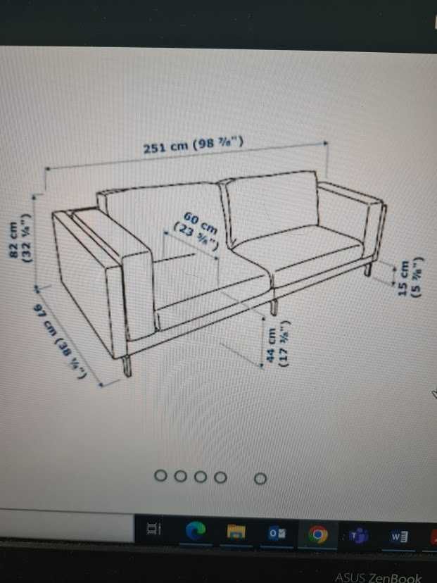 Sofá cinzento 3 lugares IKEA