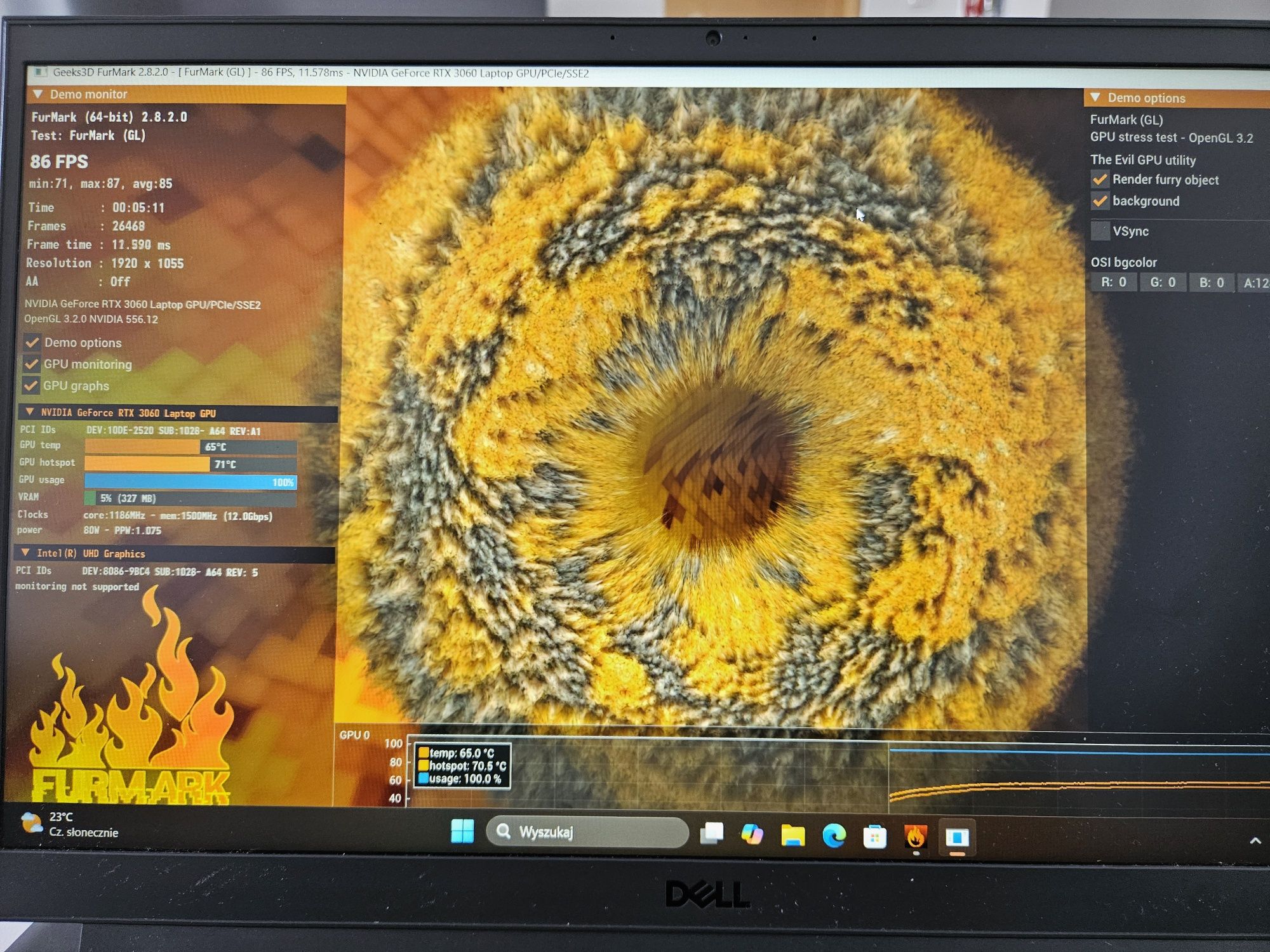 Laptop gamingowy Dell G15 RTX 3060 i7 10th SSD 512GB RAM 16GB