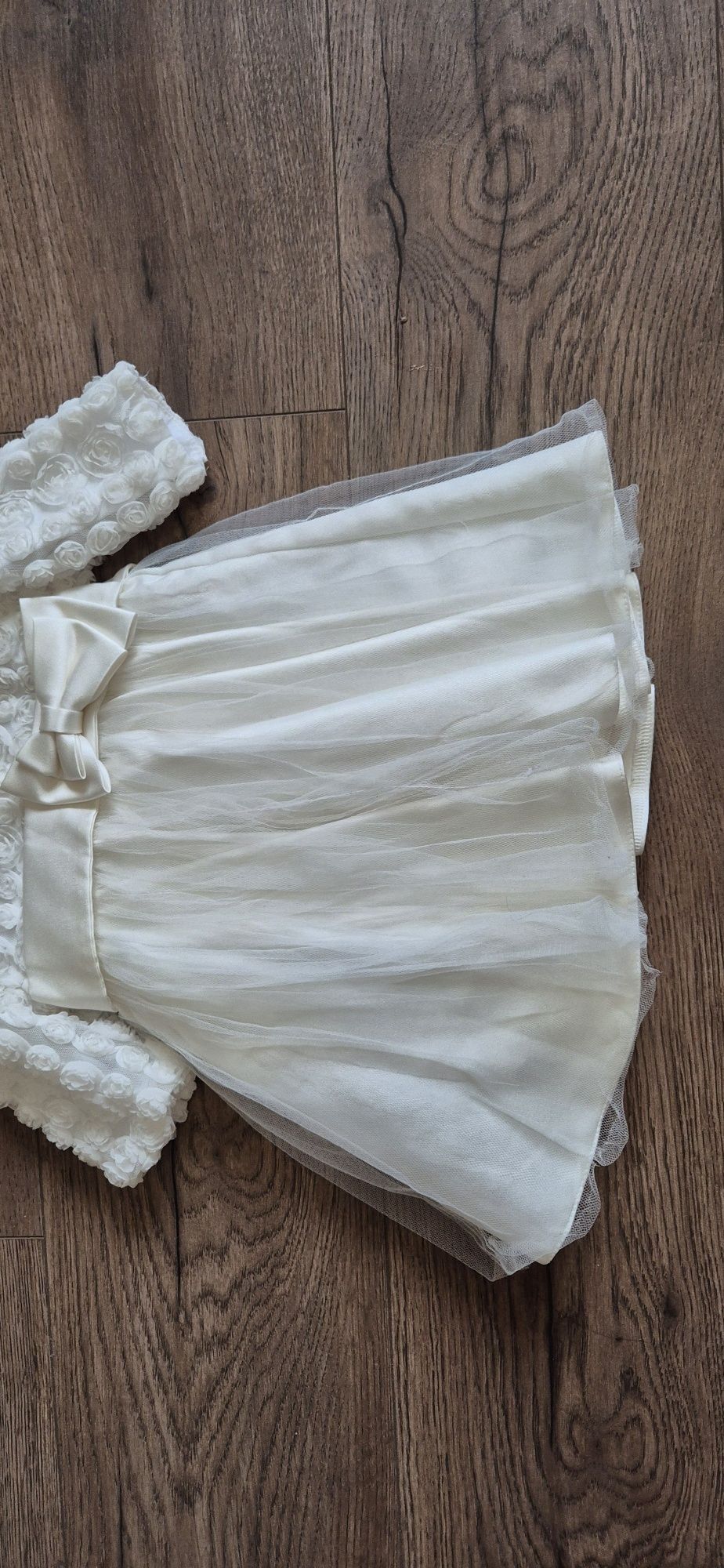 Zestaw na chrzest sukienka płaszcz kapelusz buty 68 74 cm