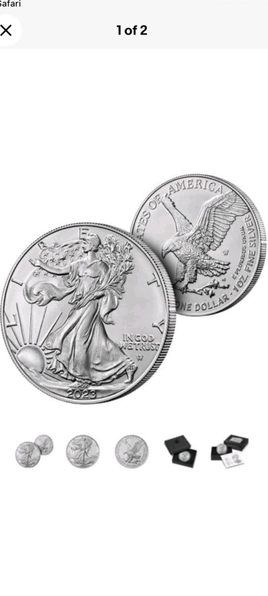 Інвестиційна монета,срібний Орел,крокуюча статуя,1 fl.oz.,1 унція сріб