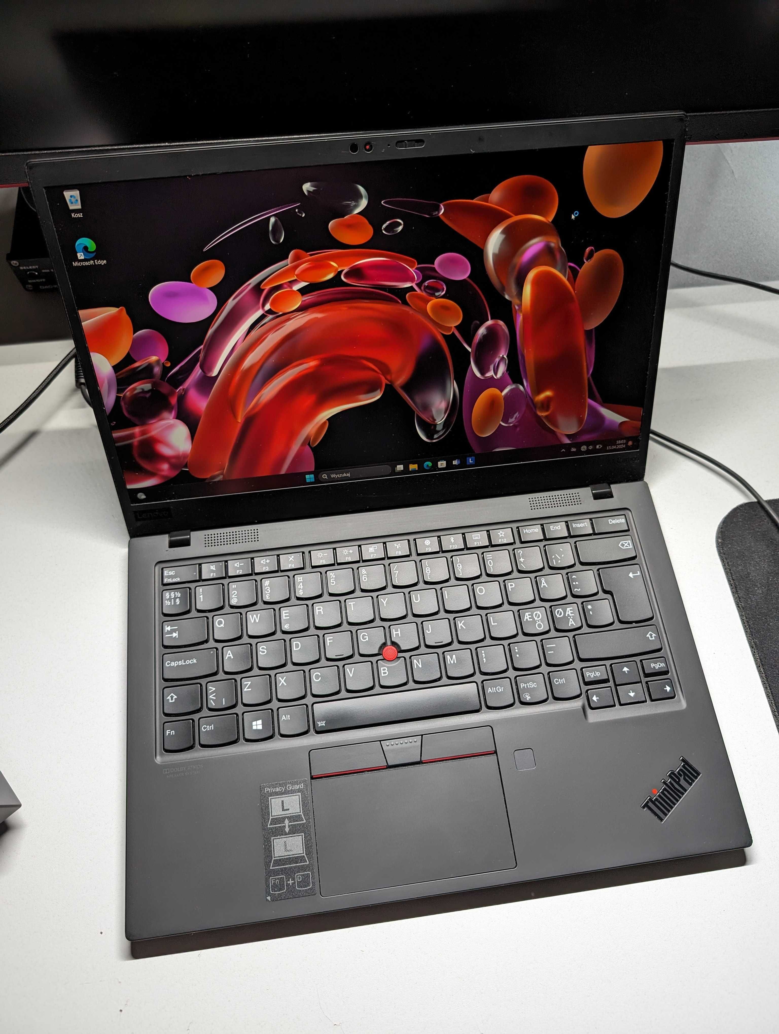 Laptop Lenovo X1 Carbon 7th i5 8gen 16GB RAM 256GB Bogata wersja!