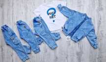 Spodnie dekatyzowane 92/98 acid light blue mimi bawełniane chłop