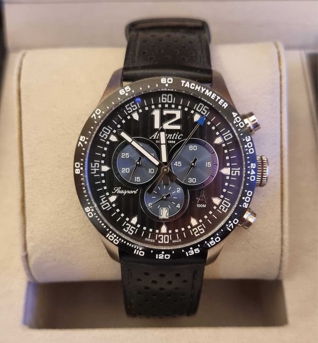 Zegarek Atlantic - szkło szafir, piękny stan