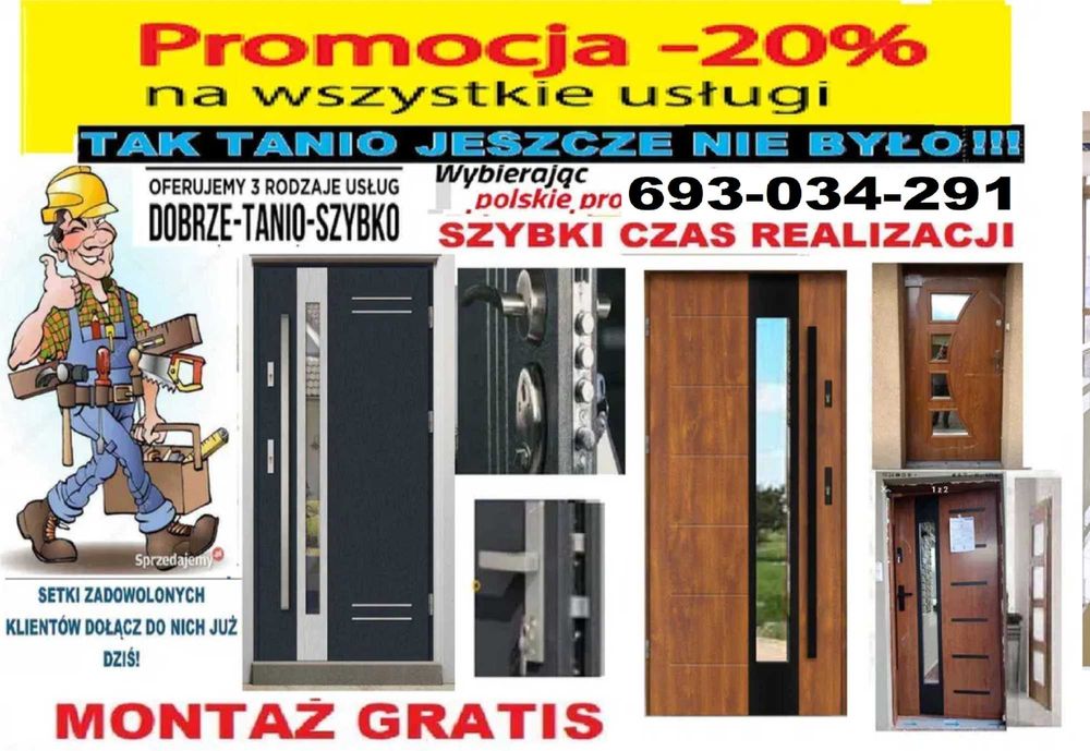 Drzwi ZEWNĘTRZNE wejściowe do mieszkania w bloku z MONTAŻEM akustyczne