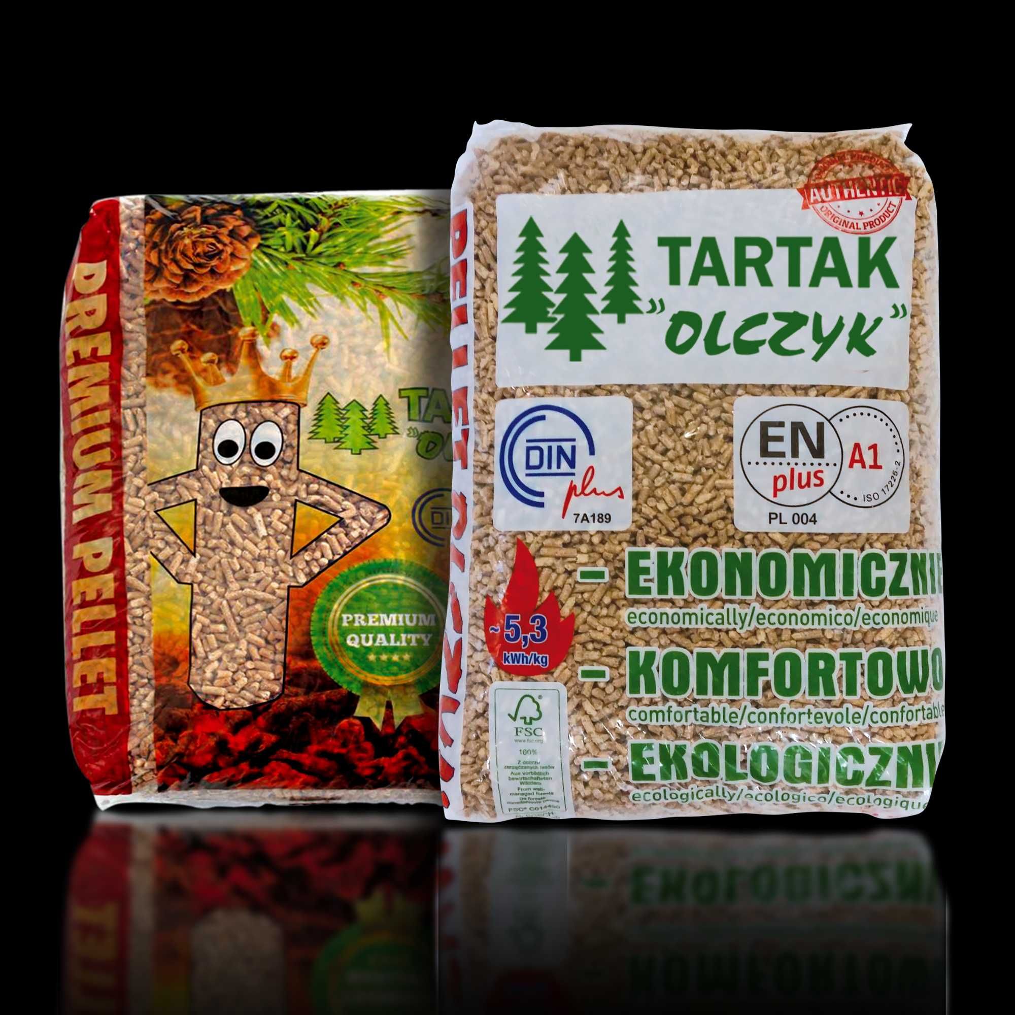 Pellet drzewny OLCZYK Certyfikat ENplus A1 , Dinplus 1380 zł/ tona