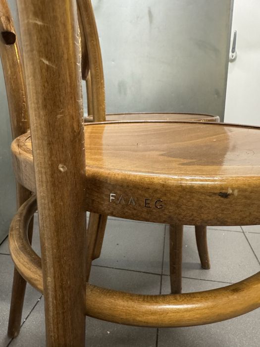 Krzesla drewniane fameg, rattan, 2 szt