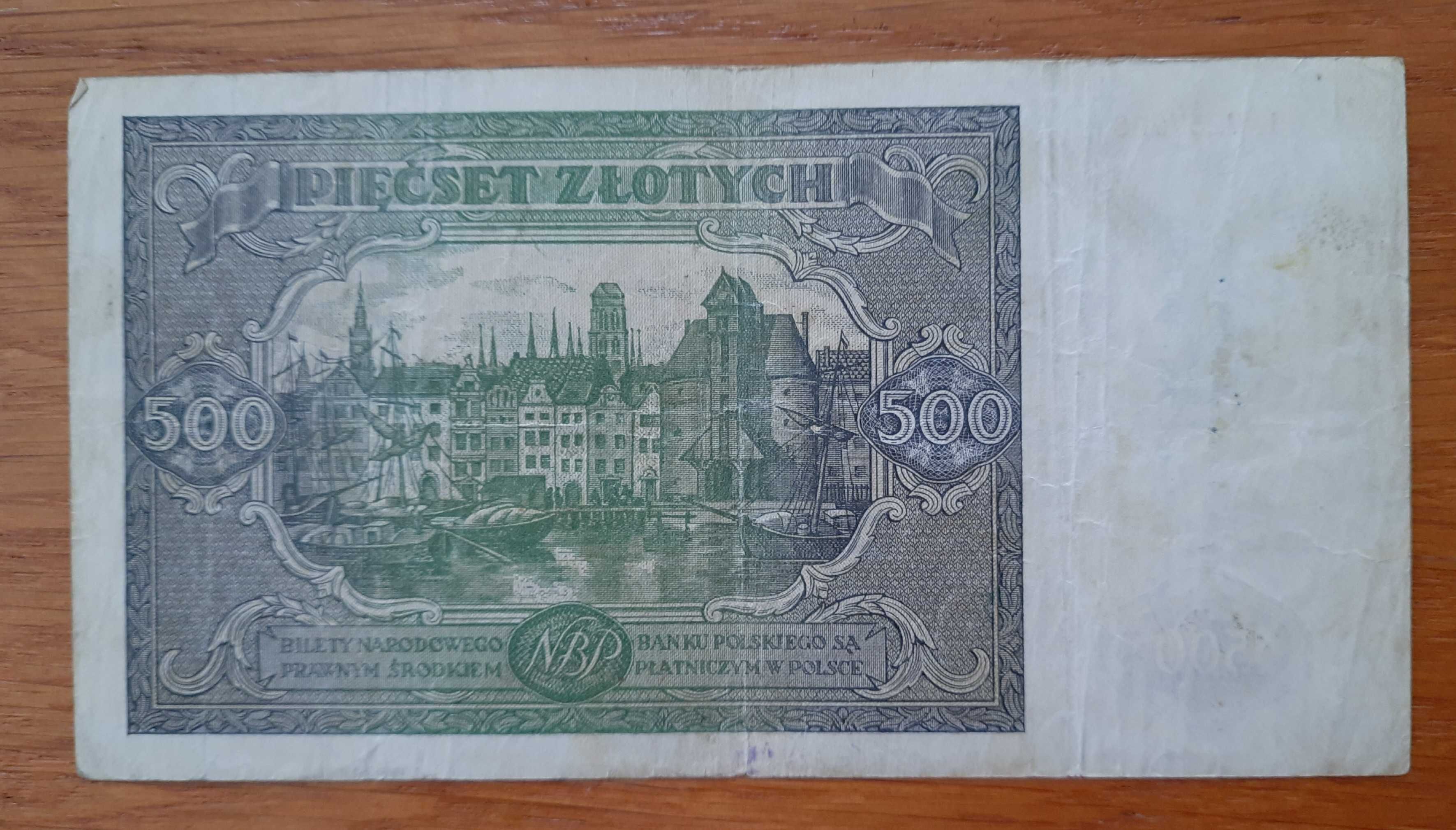 Banknot 500 złotych z 1946 roku PRL