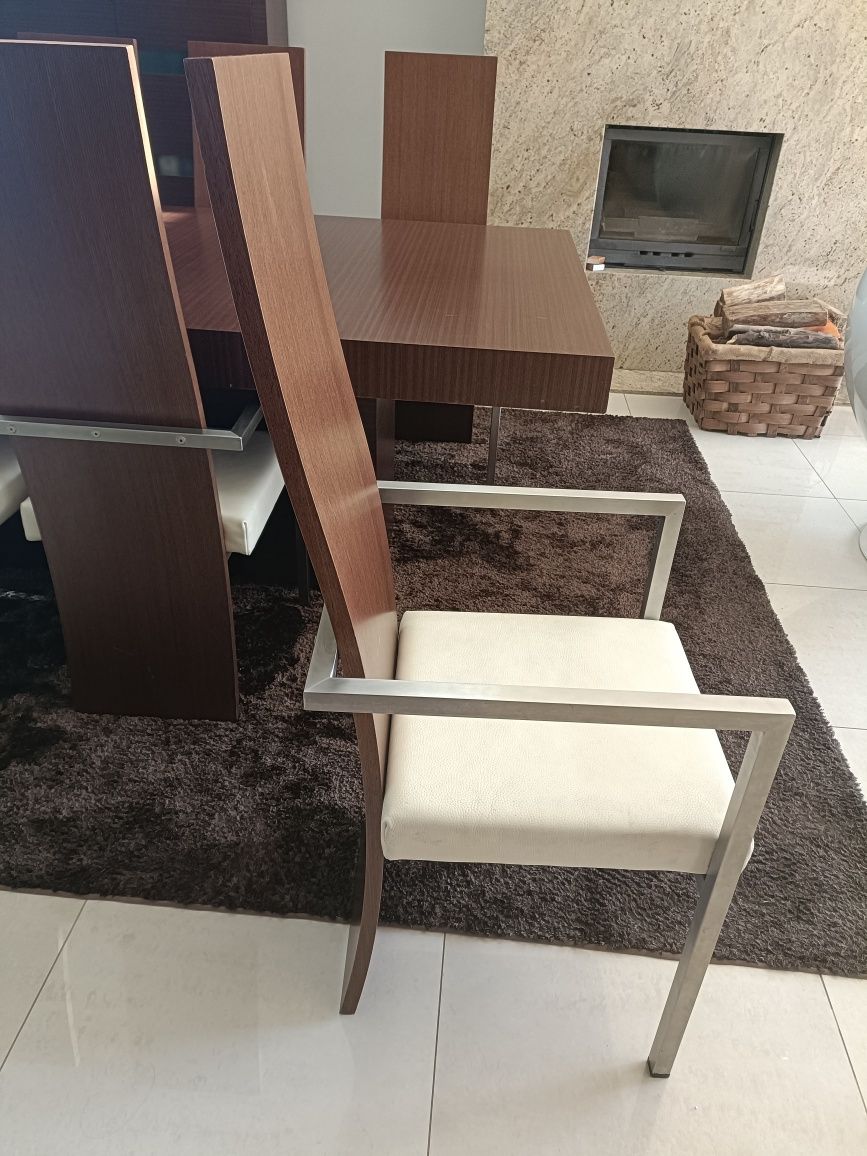 Mesa Jantar Wengue c/ 8 cadeiras design