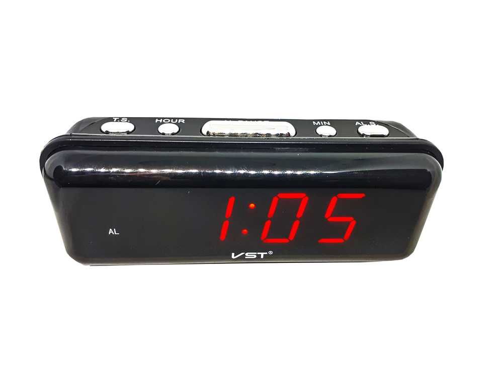 Budzik zegar elektroniczny sieciowy LED alarm