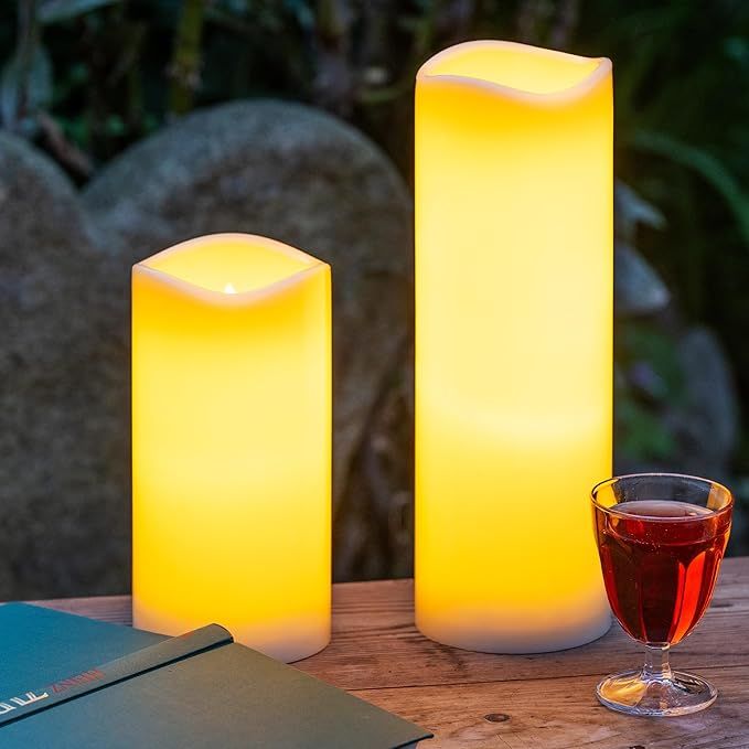 Świeca LED  z pilotem, kremowa, zewnętrzna, 30 cm