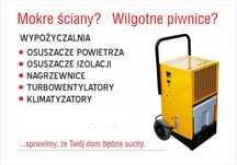 Wypożyczanie osuszaczy powietrza, nagrzewnic